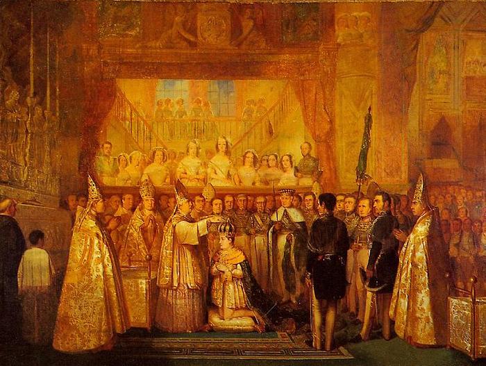 Francois-Rene Moreaux Coronation of Pedro II of Brazil oil painting image